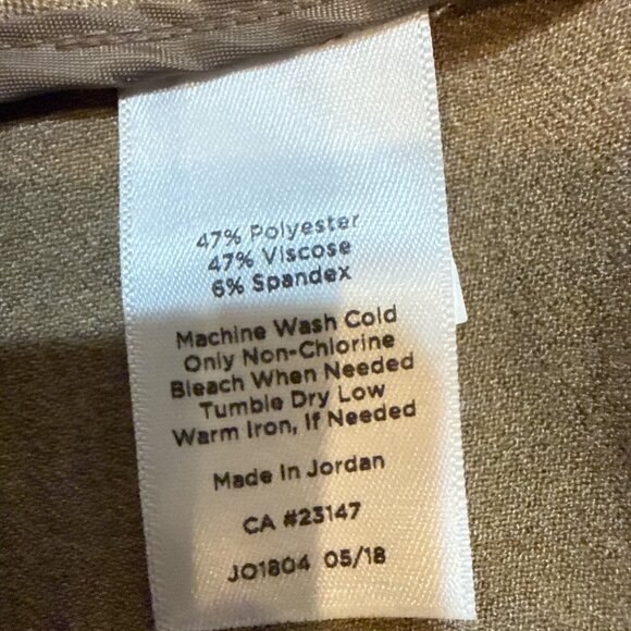 Talbots Size 12 Brown Tan Bi-Stretch Straight Leg Trousers Pants - Picture 7 of 8